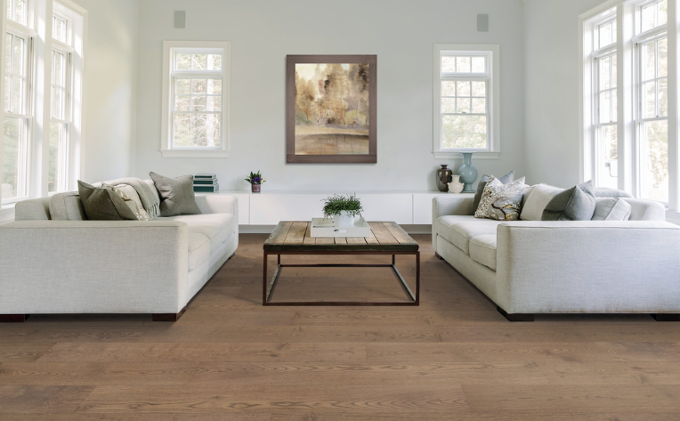 matte finished hardwood flooring in living room